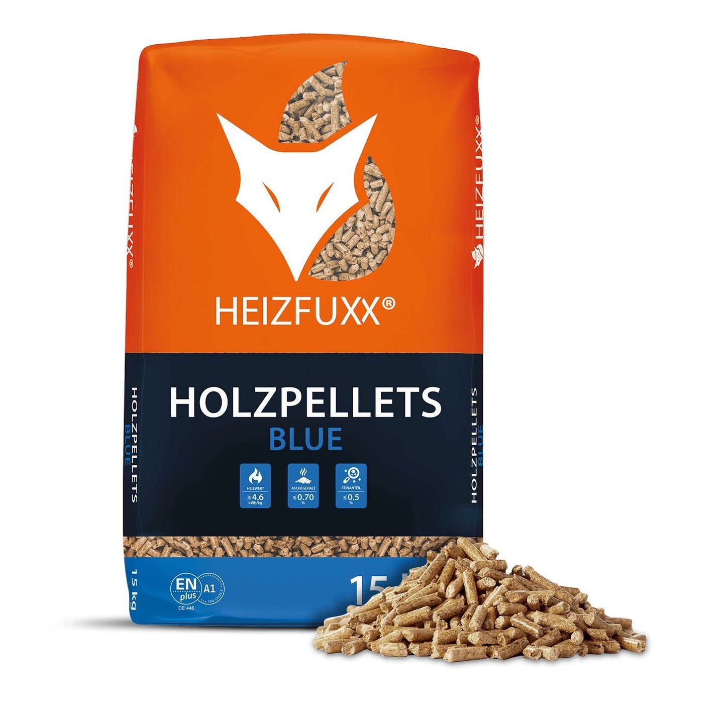 Heizfuxx Holzpellets Blue 15kg x 65 Sack 975kg Palette